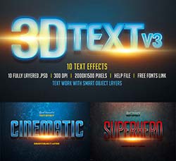 PS图层样式－影视片头3D文字特效：3D Text Col 3
